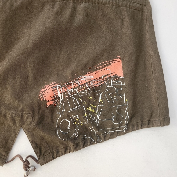 Zara basic army green graphic Hooded Jacket - Picture 12 of 13